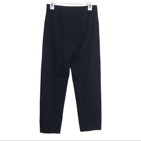 Eileen Fisher Black Rayon Nylon Spandex Blend Straight Leg Pull On Pant XS - Picture 2 of 4